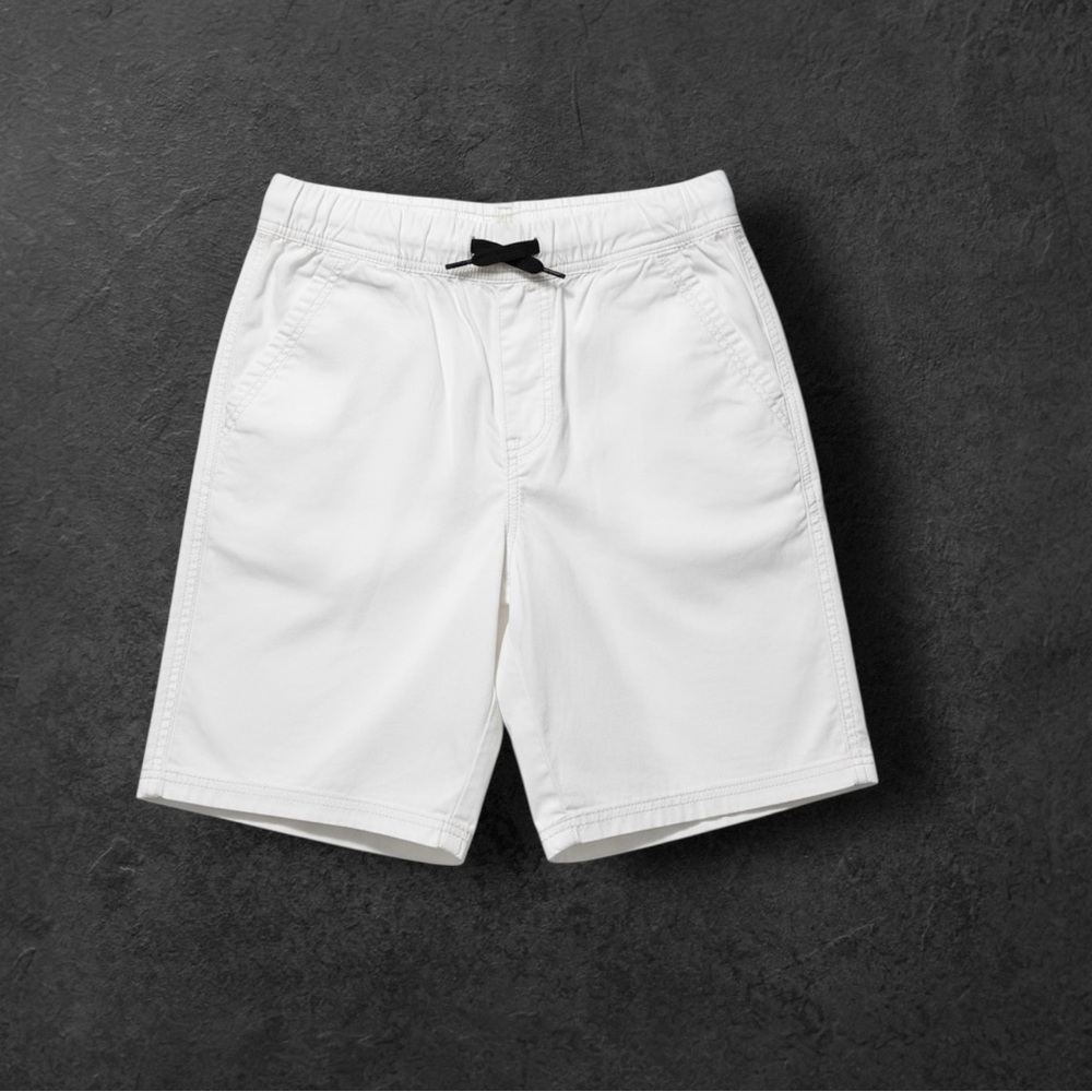 NWOT Tommy Hilfiger Boys Pull On White Cotton Twill Shorts Summer Preppy Classic